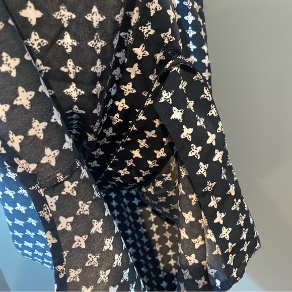 Alfani Blue/White Diamond Printed Button Up Sleeveless Dress - Picture 4 of 6